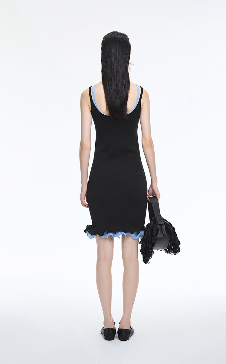 Dress / JNBY Ribbed Knit Strappy Slim Mini Dress