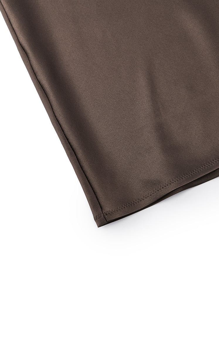 Dress / JNBY Silk Satin A-Line Short Sleeve Dress