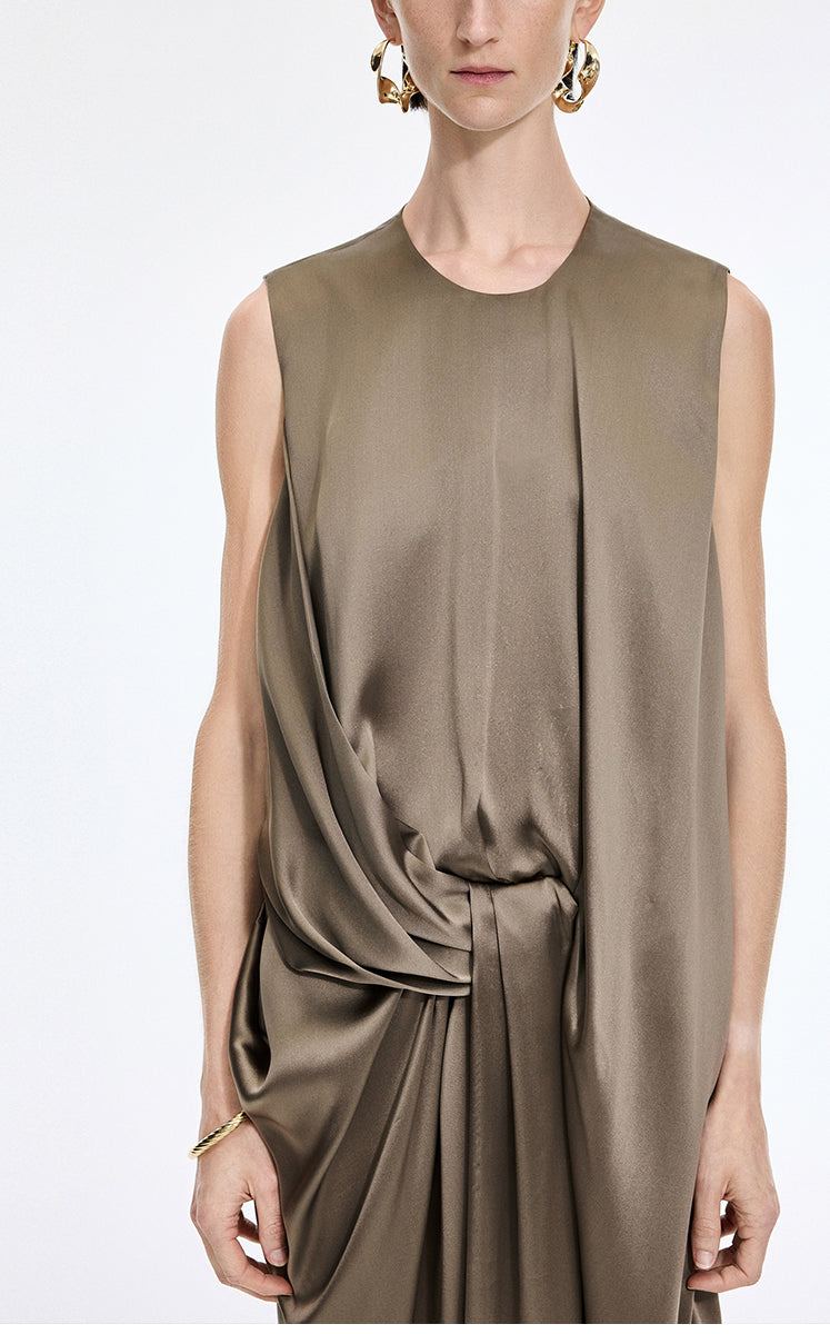 Dress / JNBY Silk Satin Sleeveless Dress