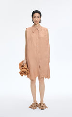 Dress / JNBY Textured Linen-Blend A-Line Sleeveless Dress