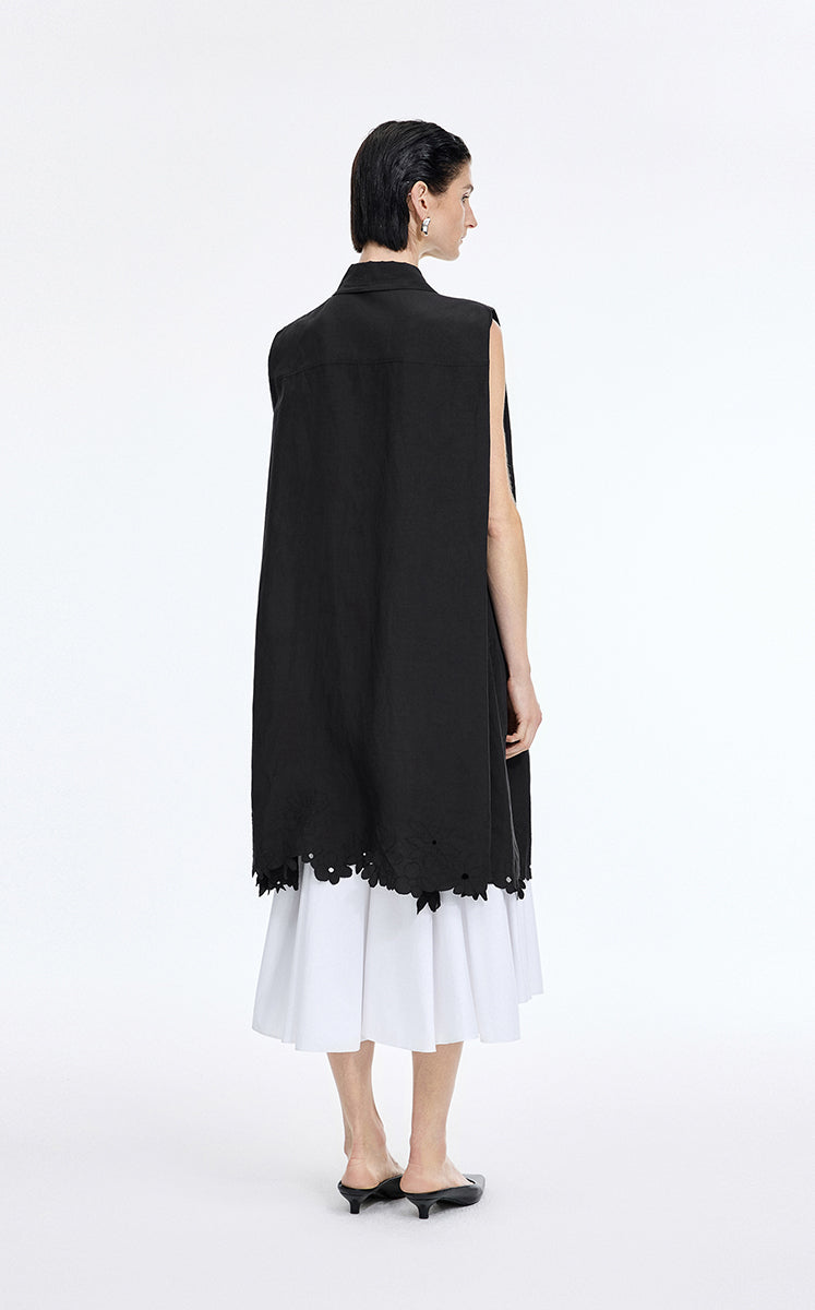 Dress / JNBY Textured Linen-Blend A-Line Sleeveless Dress