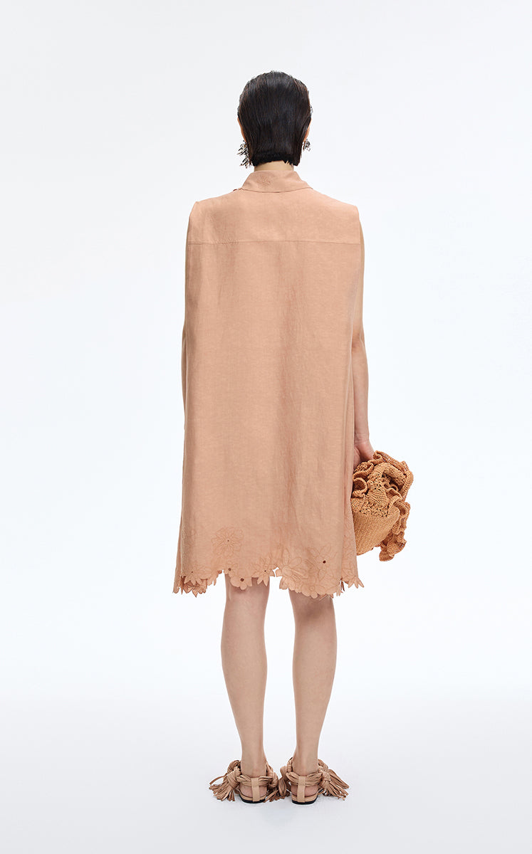 Dress / JNBY Textured Linen-Blend A-Line Sleeveless Dress