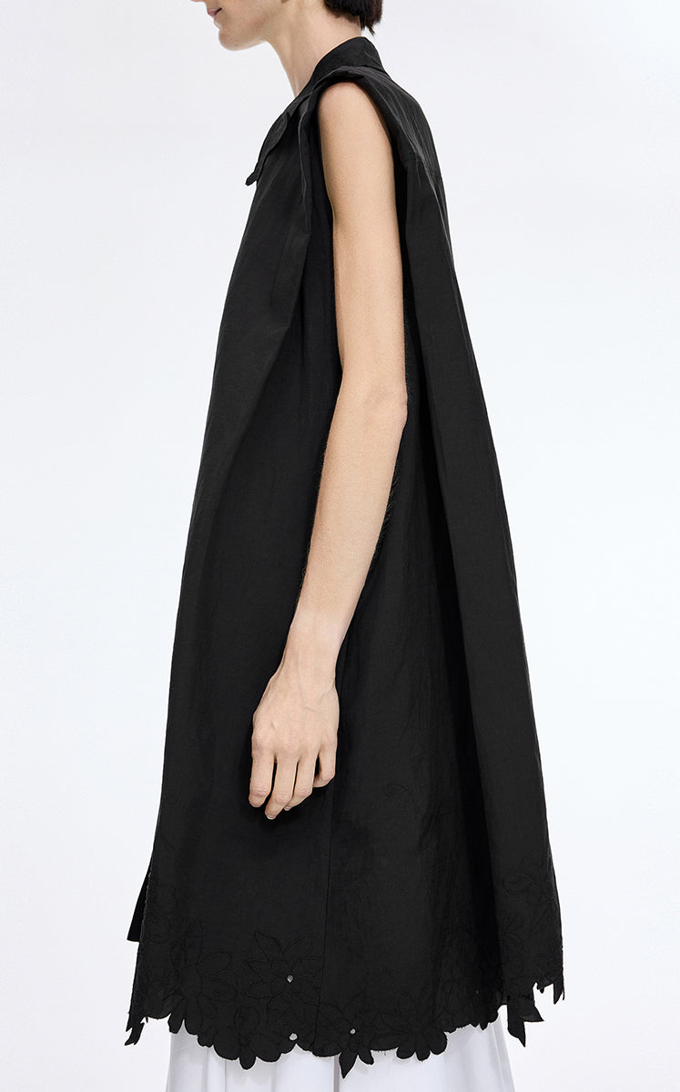 Dress / JNBY Textured Linen-Blend A-Line Sleeveless Dress
