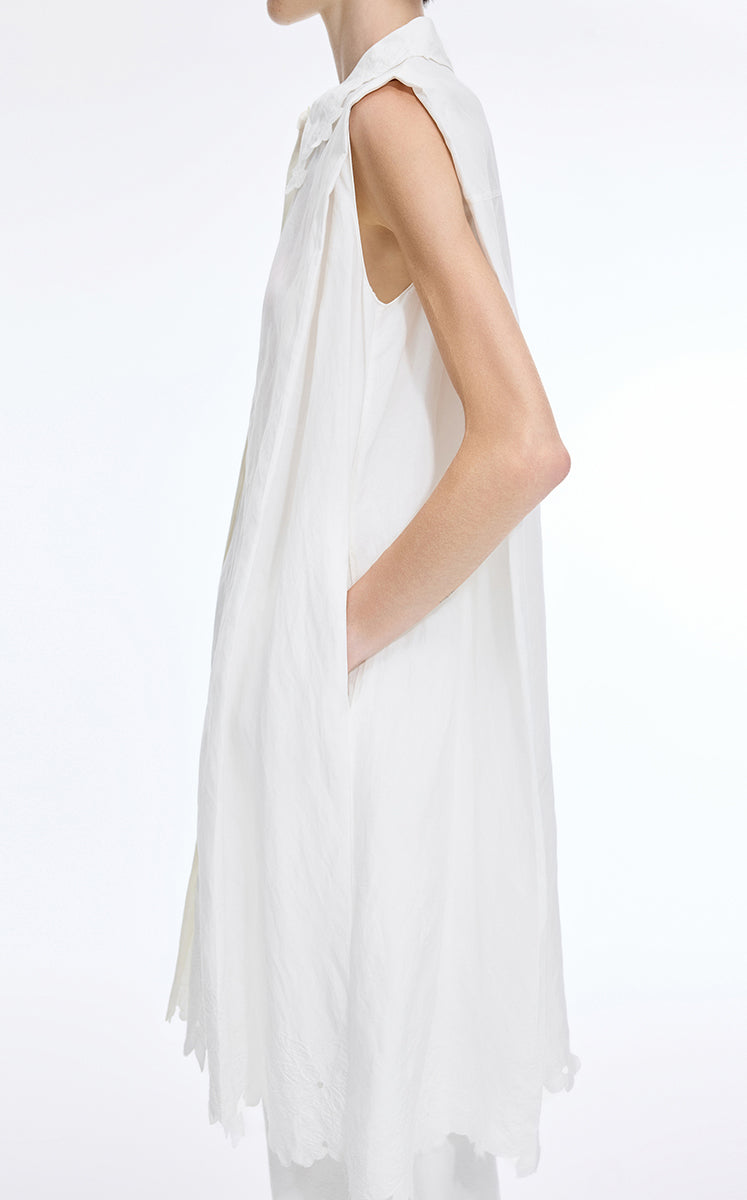 Dress / JNBY Textured Linen-Blend A-Line Sleeveless Dress