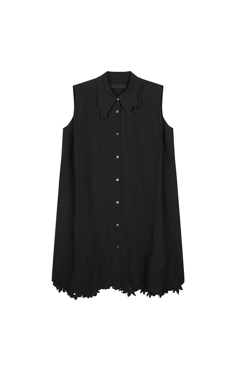 Dress / JNBY Textured Linen-Blend A-Line Sleeveless Dress