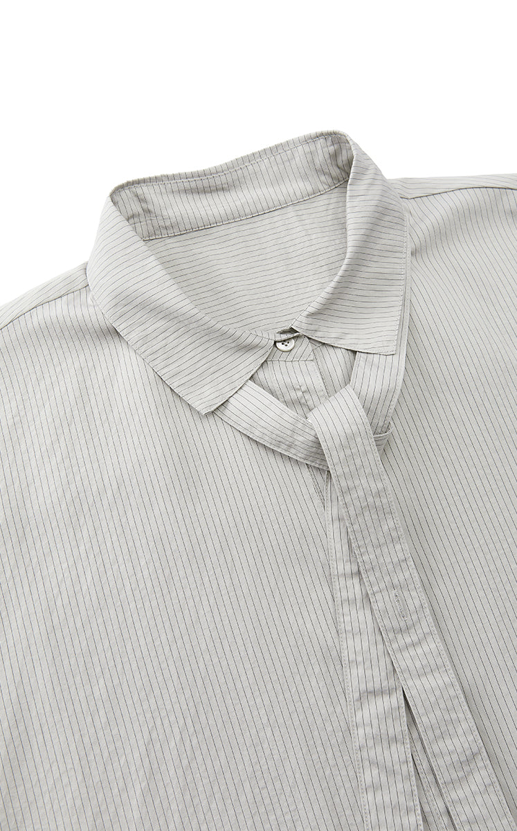 Dress / JNBY Textured Stripe Drawstring Shirt Dress