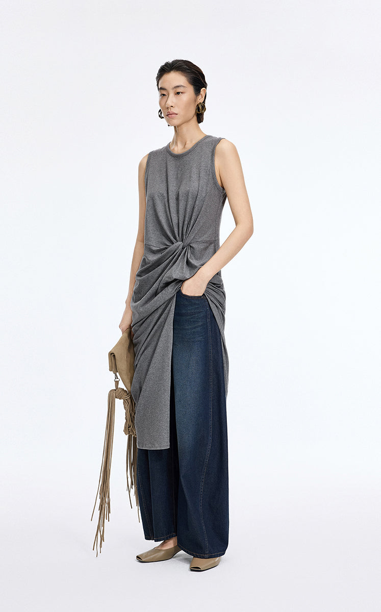 Dress / JNBY Twisted Waist Cotton Maxi Dress