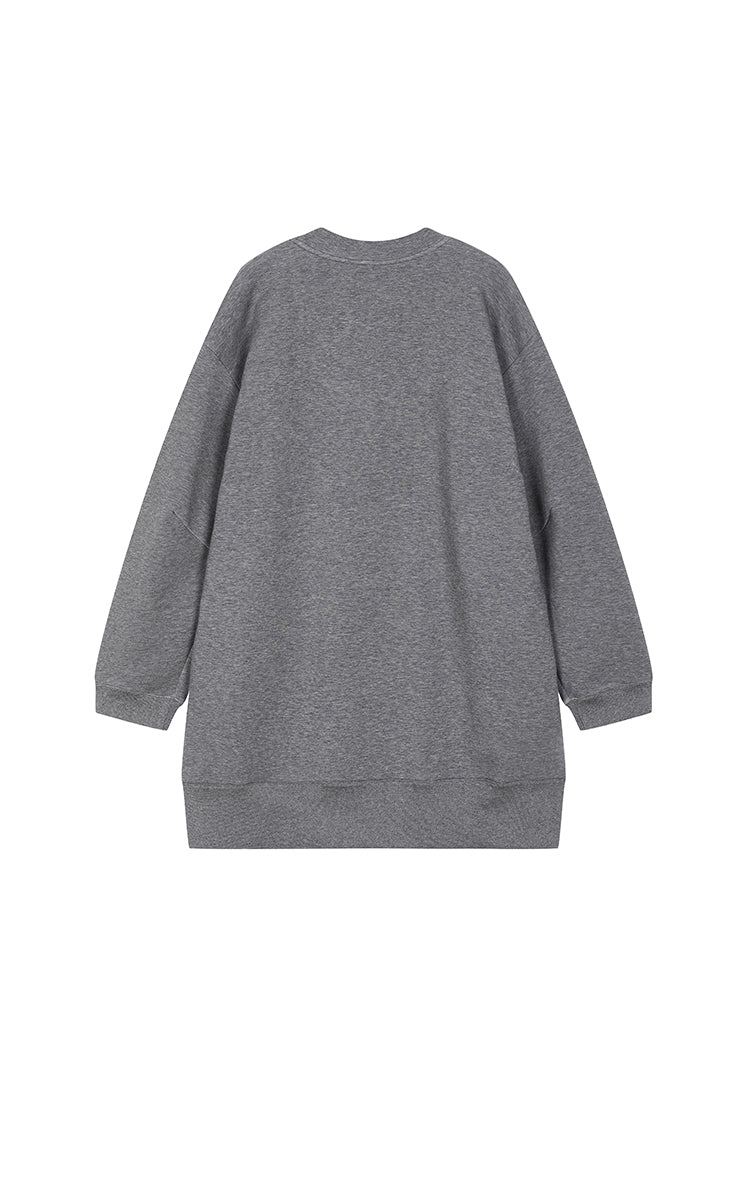 Dress / JNBY V-neck Long-Sleeve Cotton-Blend Dress