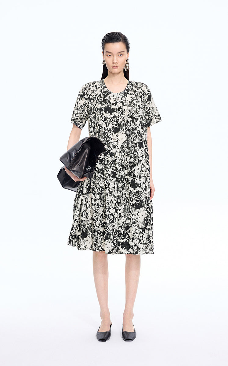 Dress / JNBY Watercolor Floral A-Line Dress