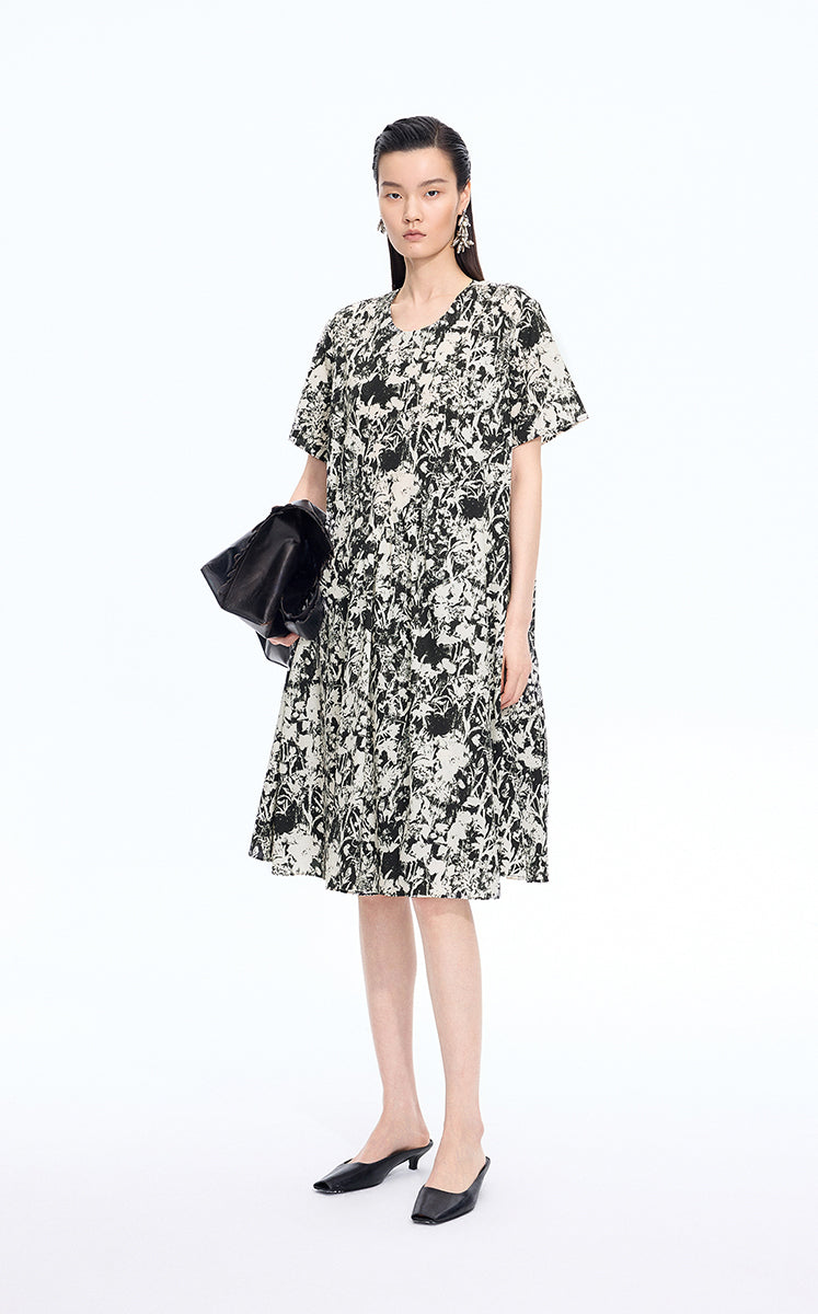 Dress / JNBY Watercolor Floral A-Line Dress
