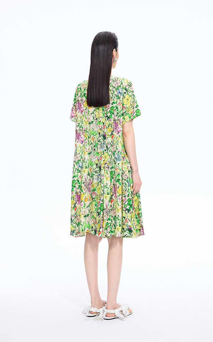 Dress / JNBY Watercolor Floral A-Line Dress