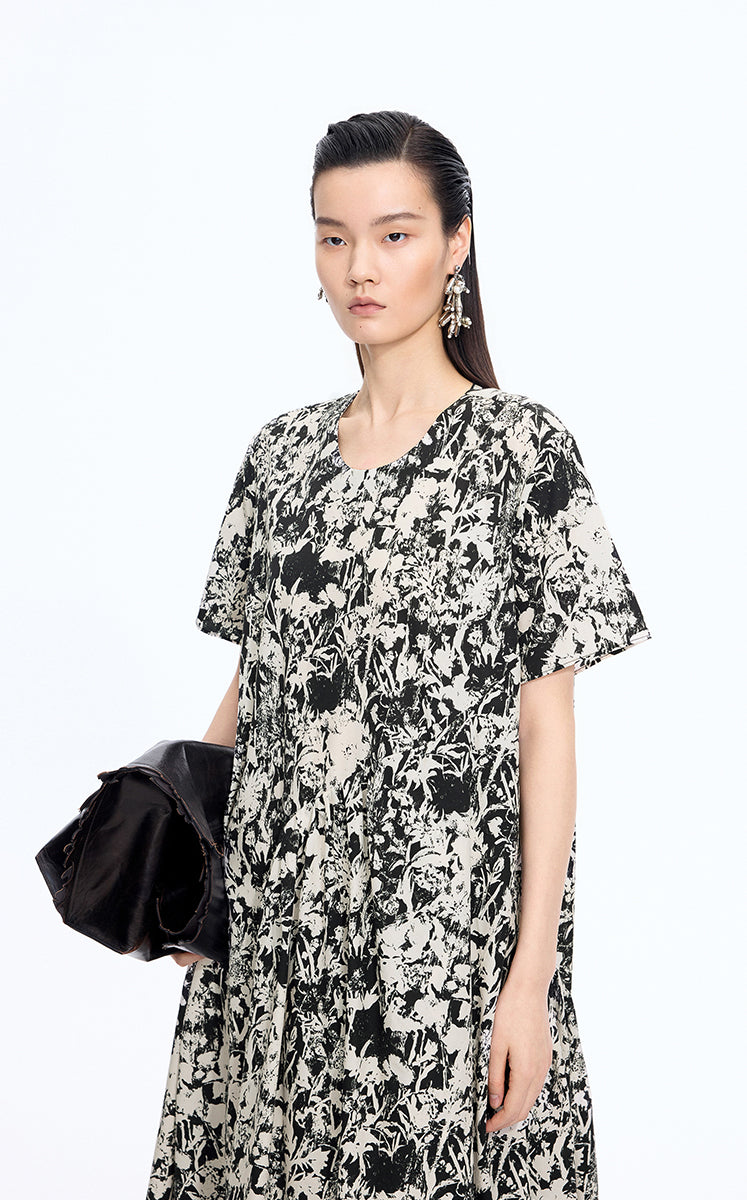 Dress / JNBY Watercolor Floral A-Line Dress