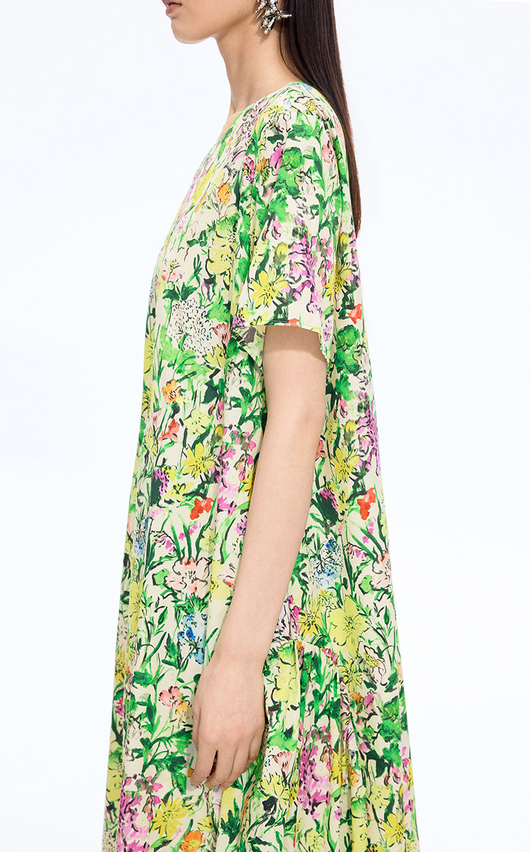 Dress / JNBY Watercolor Floral A-Line Dress
