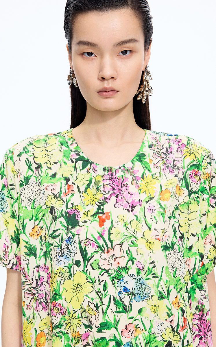 Dress / JNBY Watercolor Floral A-Line Dress