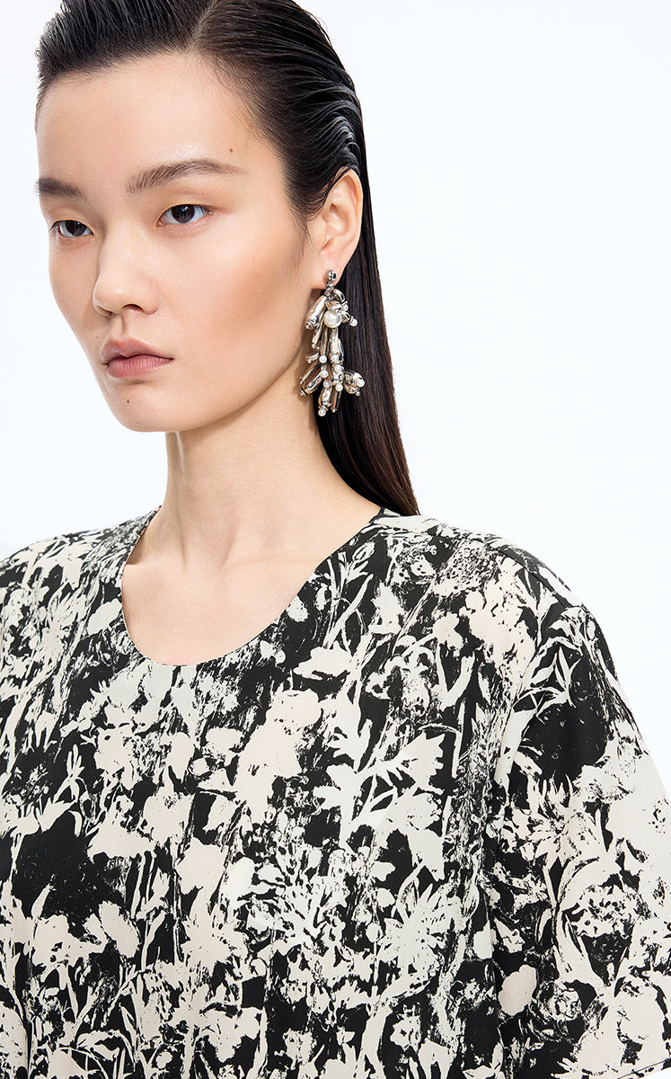 Dress / JNBY Watercolor Floral A-Line Dress