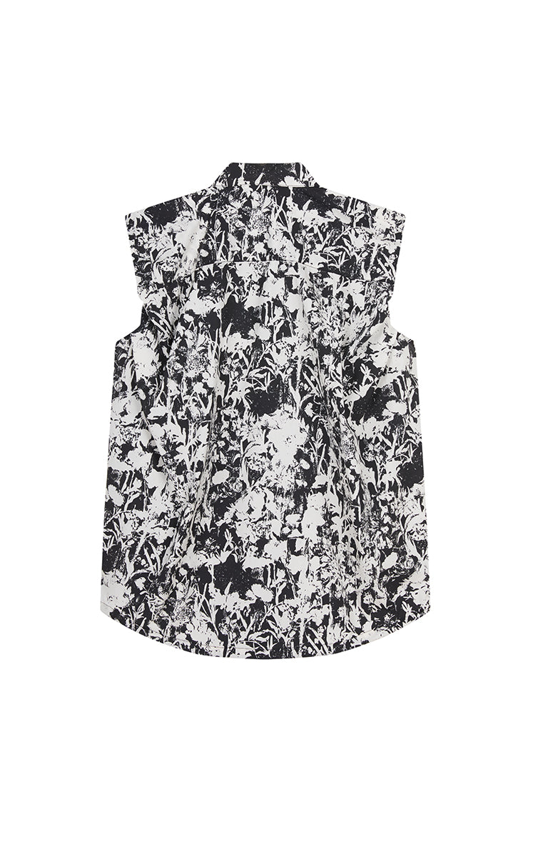 Dress / JNBY Watercolor Floral Sleeveless Shirt Dress