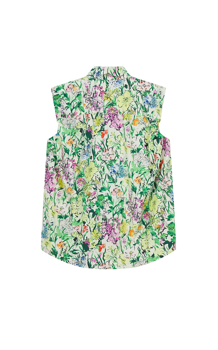 Dress / JNBY Watercolor Floral Sleeveless Shirt Dress