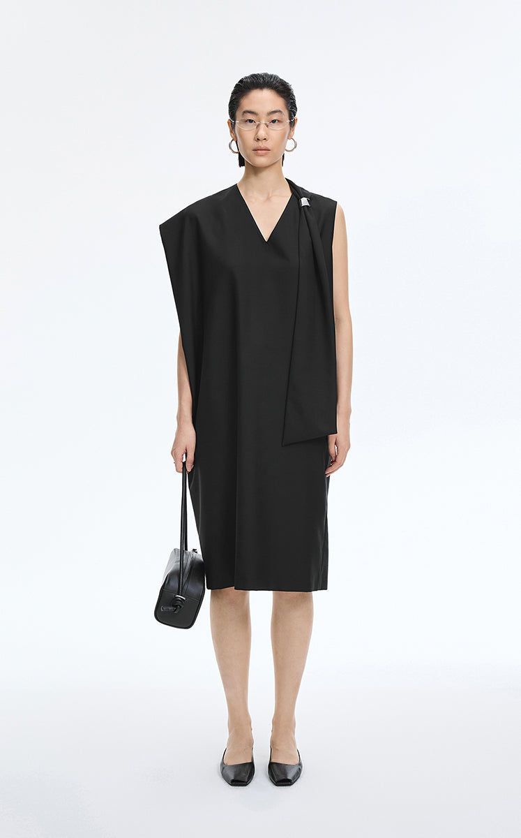 Dress / JNBY Wool Blend Deconstructed Sleeveless Dress
