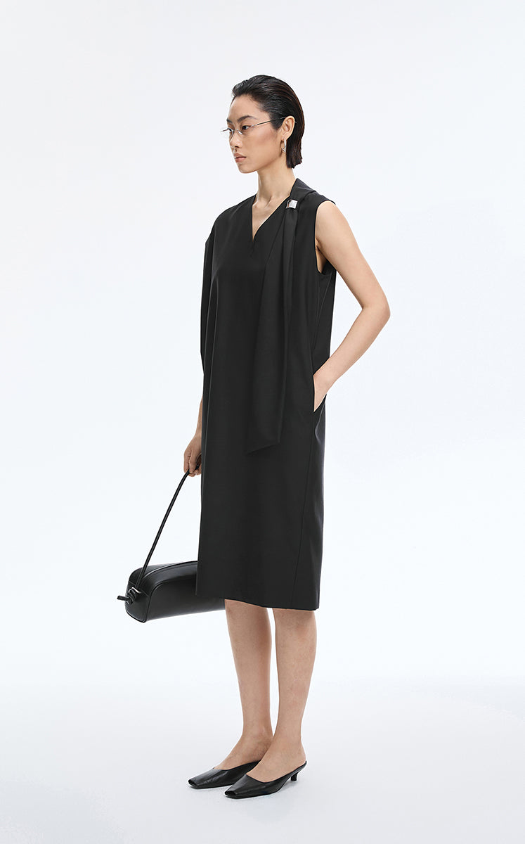Dress / JNBY Wool Blend Deconstructed Sleeveless Dress