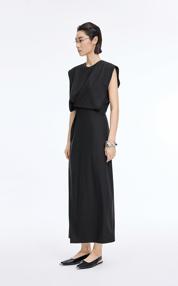 Dress / JNBY Wool X-Line Sleeveless Maxi Dress