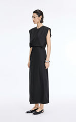 Dress / JNBY Wool X-Line Sleeveless Maxi Dress