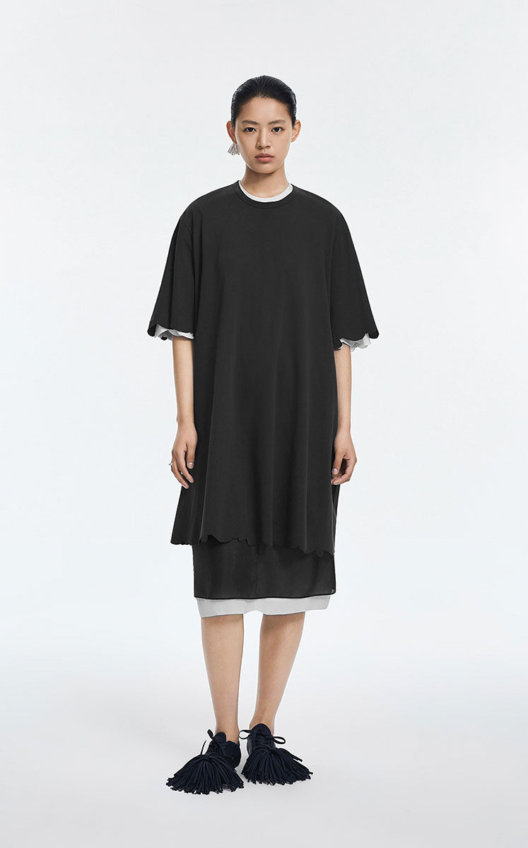 Dress / JNBY Cotton A-Line Short Sleeve Dress