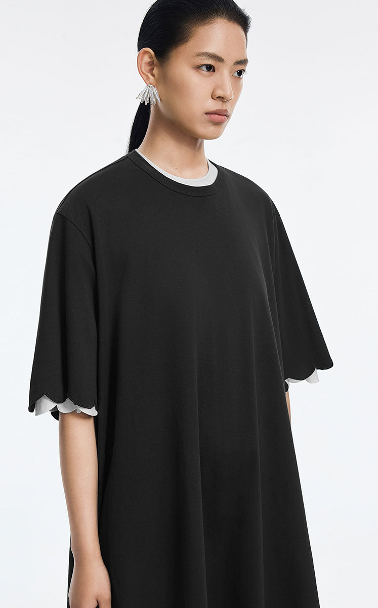 Dress / JNBY Cotton A-Line Short Sleeve Dress