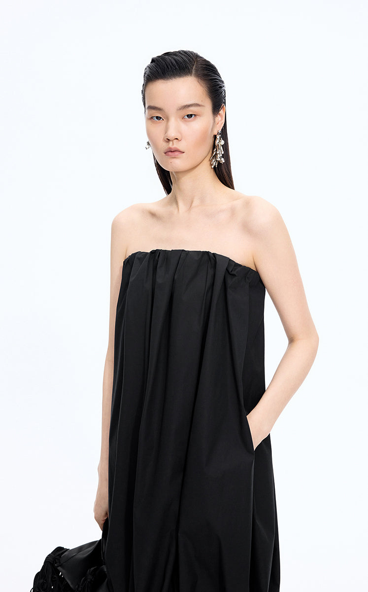 Dress / JNBY Cotton Poplin Strapless Dress