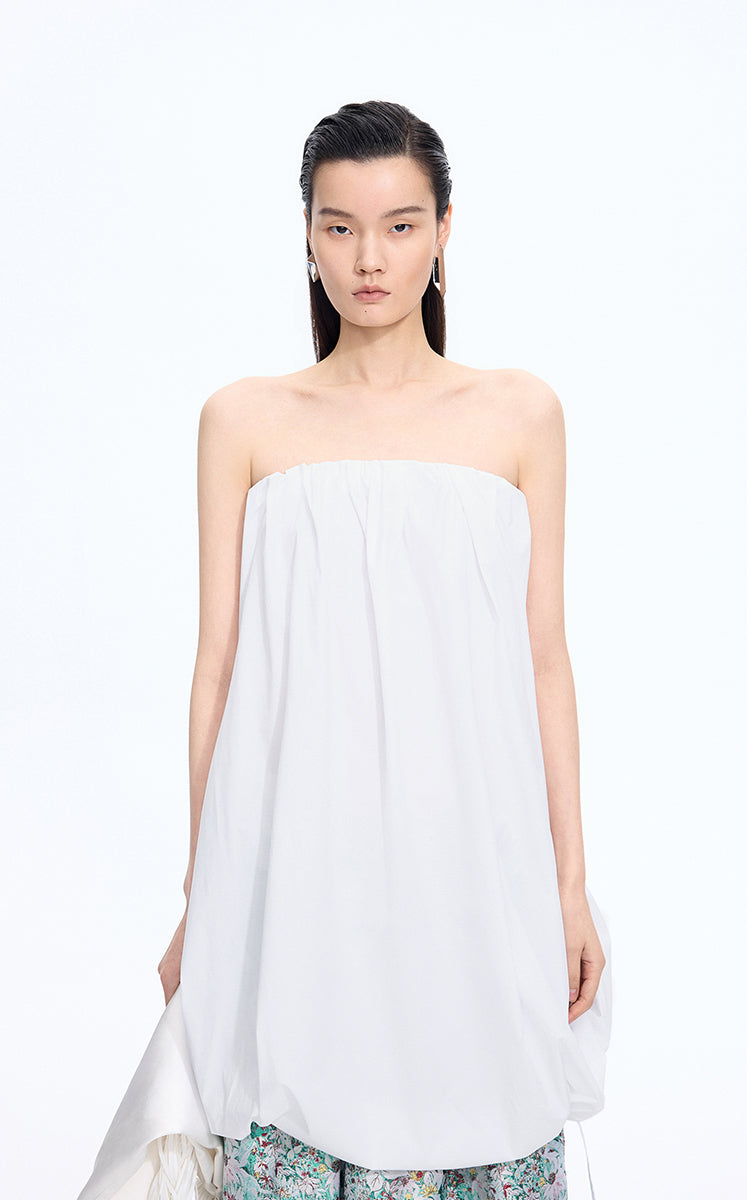 Dress / JNBY Cotton Poplin Strapless Dress