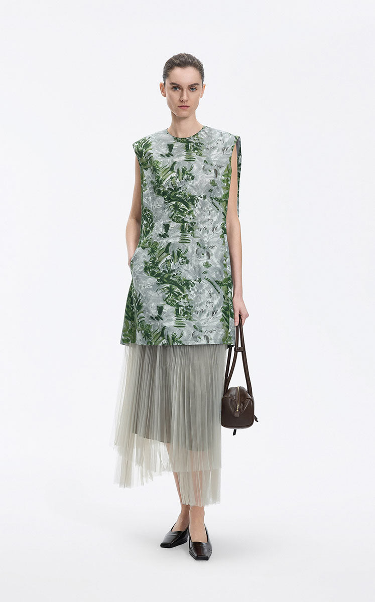 Dress / JNBY Cotton Silk Sleeveless Printed Dress