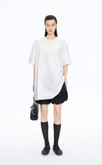 Dress / JNBY Floral Embroidered Cotton A-line Short Sleeve Dress