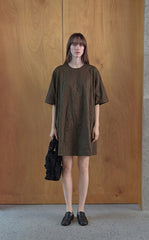 Dress / JNBY Floral Embroidered Cotton A-line Short Sleeve Dress