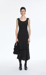 Dress / JNBY Floral Trim Cotton Knit Dress