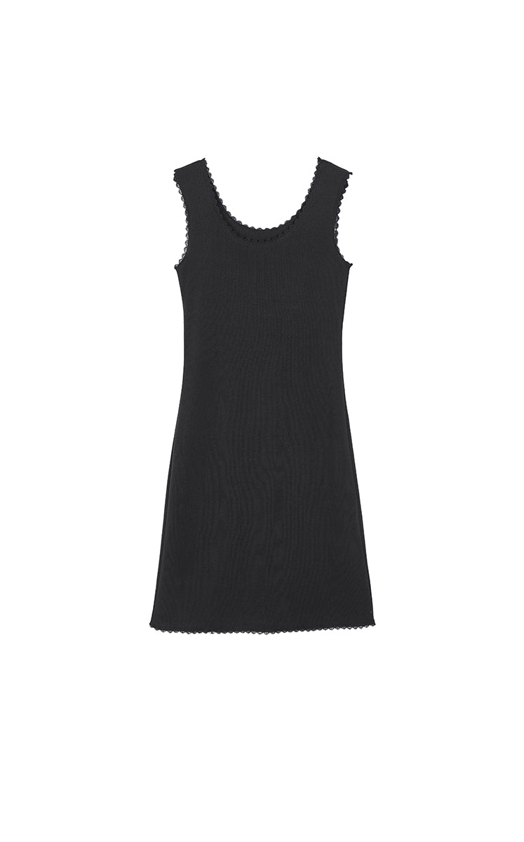 Dress / JNBY Floral Trim Cotton Knit Dress