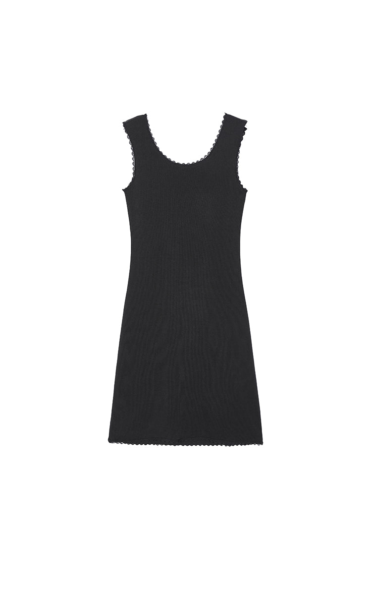 Dress / JNBY Floral Trim Cotton Knit Dress