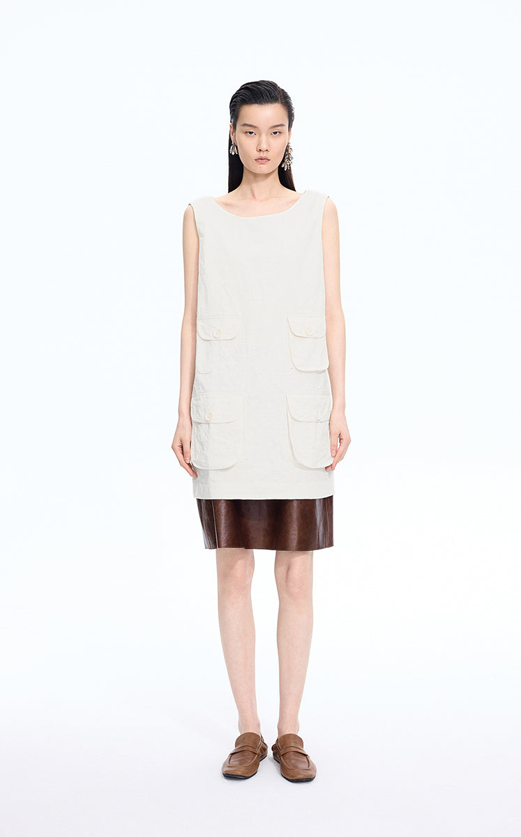 Dress / JNBY Hidden Floral Embroidered Cotton Sleeveless Dress