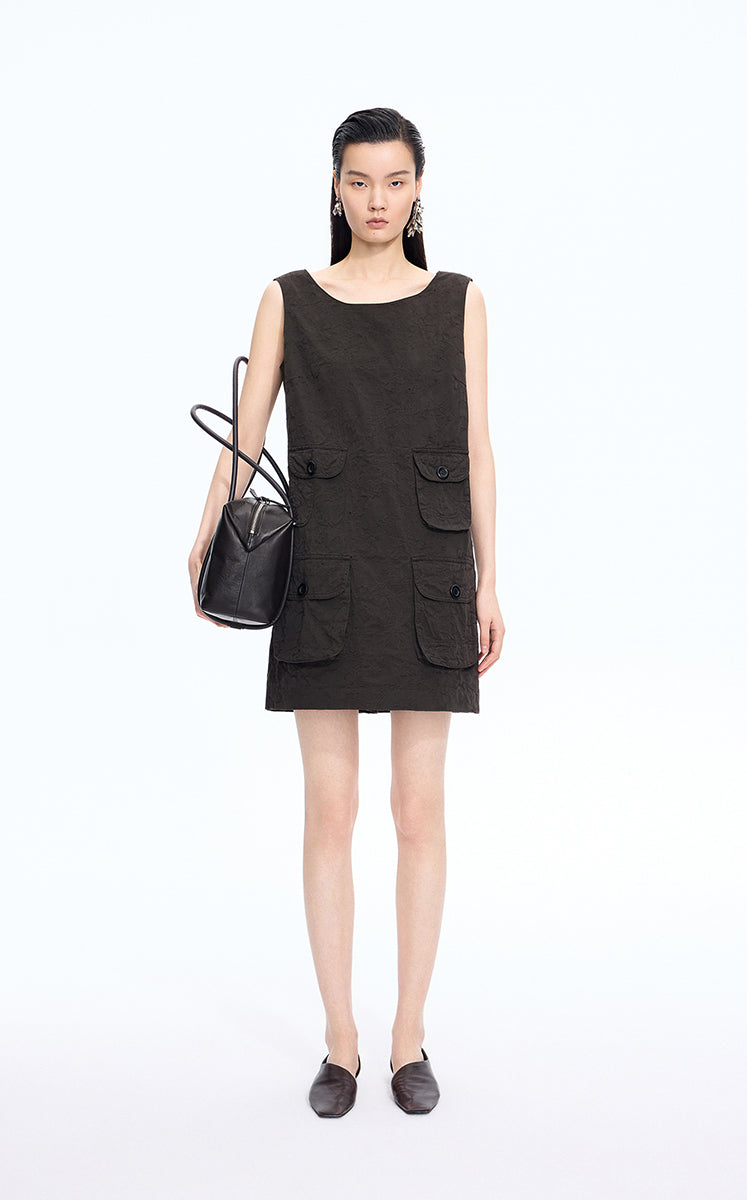 Dress / JNBY Hidden Floral Embroidered Cotton Sleeveless Dress