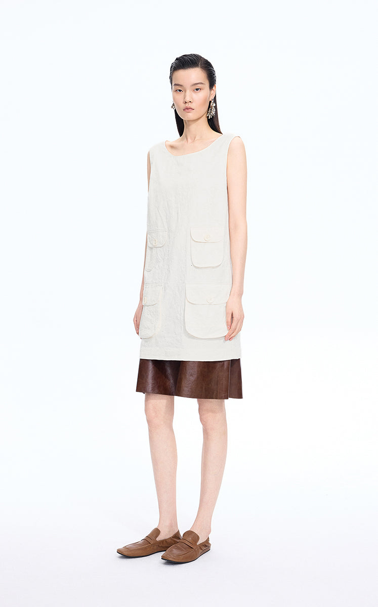 Dress / JNBY Hidden Floral Embroidered Cotton Sleeveless Dress