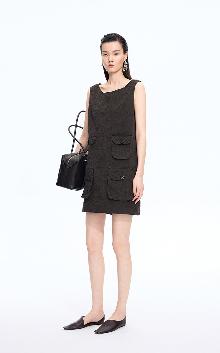 Dress / JNBY Hidden Floral Embroidered Cotton Sleeveless Dress