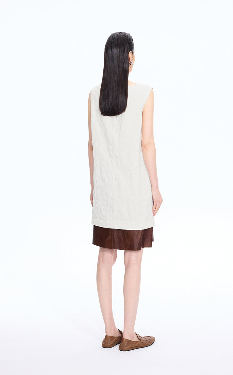 Dress / JNBY Hidden Floral Embroidered Cotton Sleeveless Dress