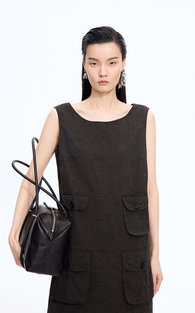 Dress / JNBY Hidden Floral Embroidered Cotton Sleeveless Dress