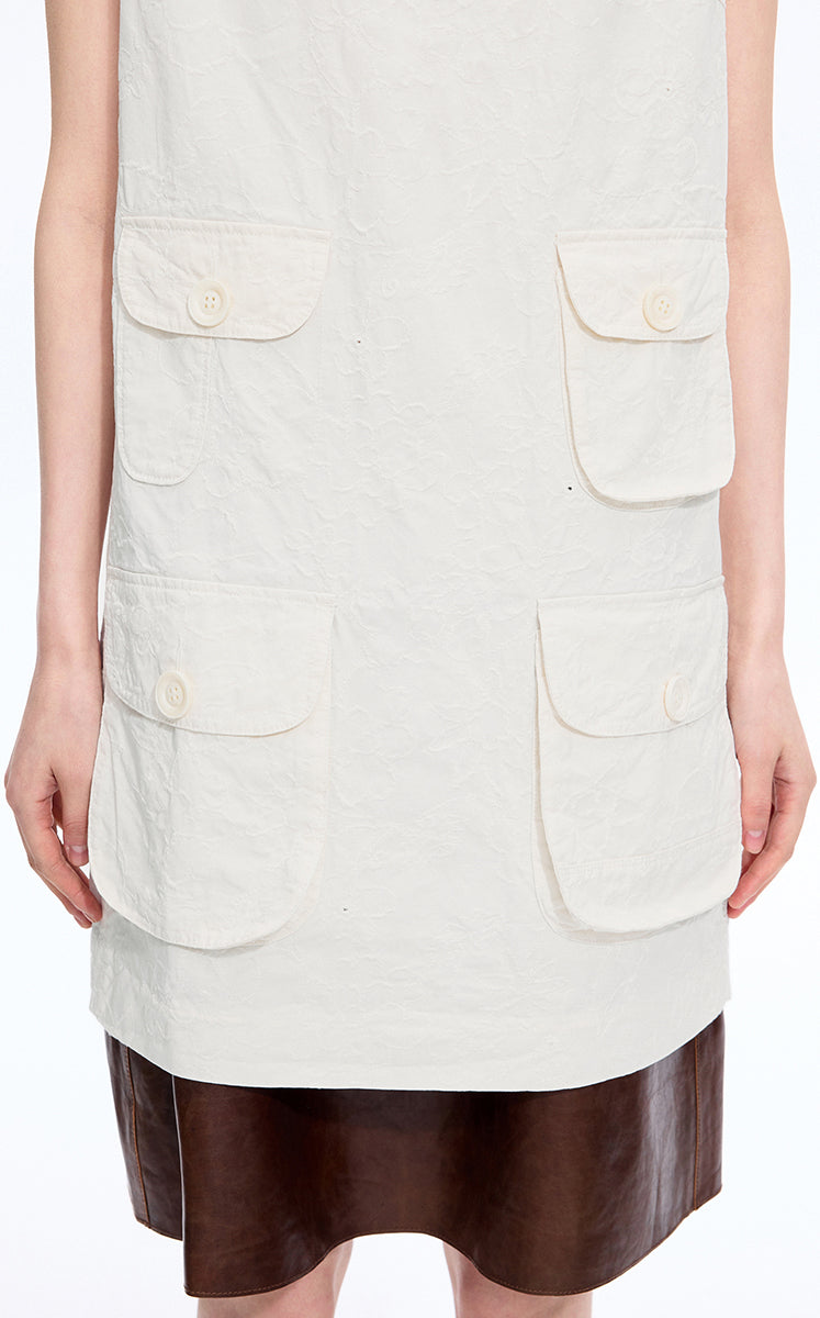 Dress / JNBY Hidden Floral Embroidered Cotton Sleeveless Dress