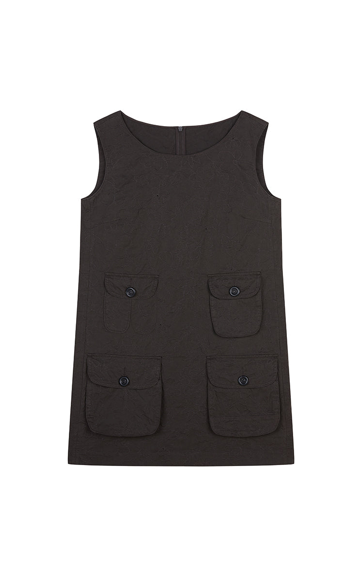 Dress / JNBY Hidden Floral Embroidered Cotton Sleeveless Dress