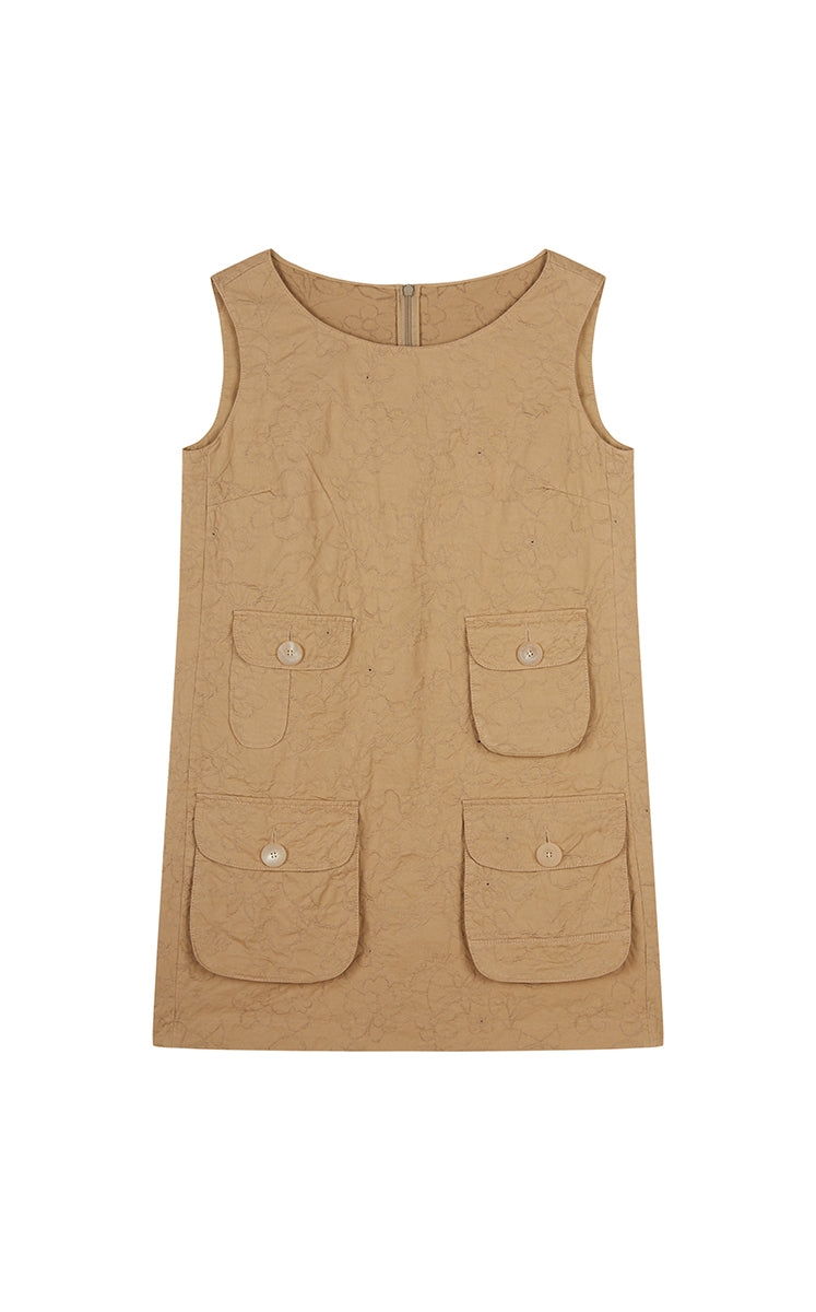 Dress / JNBY Hidden Floral Embroidered Cotton Sleeveless Dress