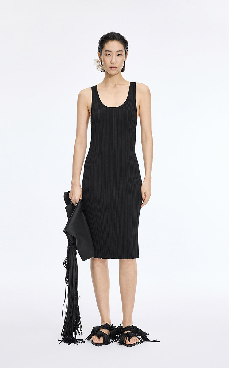 Dress / JNBY Ribbed Knit Sleeveless Dress