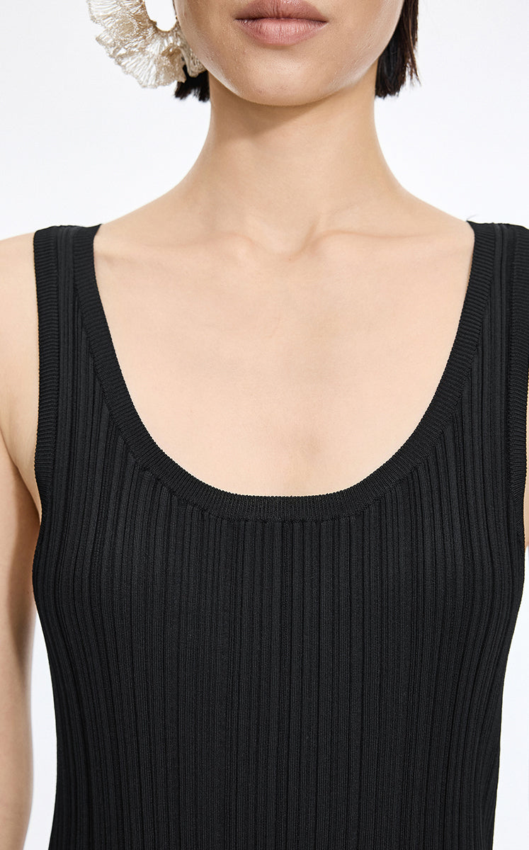 Dress / JNBY Ribbed Knit Sleeveless Dress