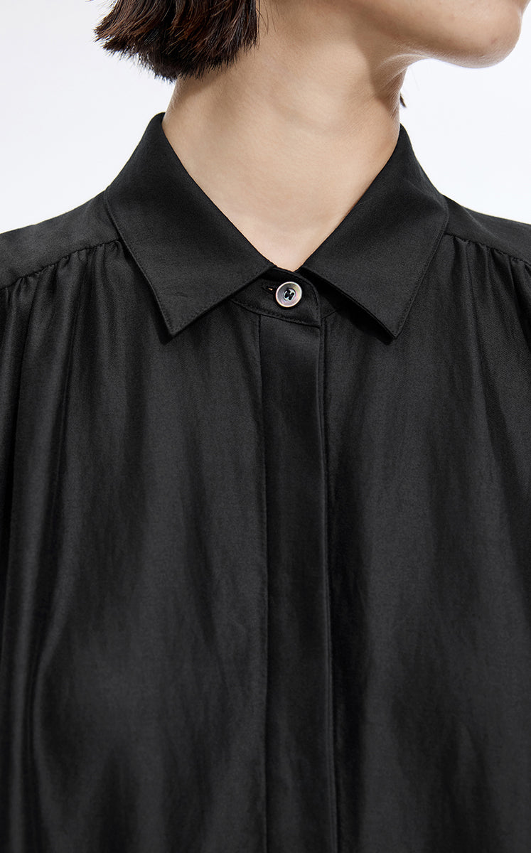 Dress / JNBY Silk-Blend Fishtail Shirt Dress