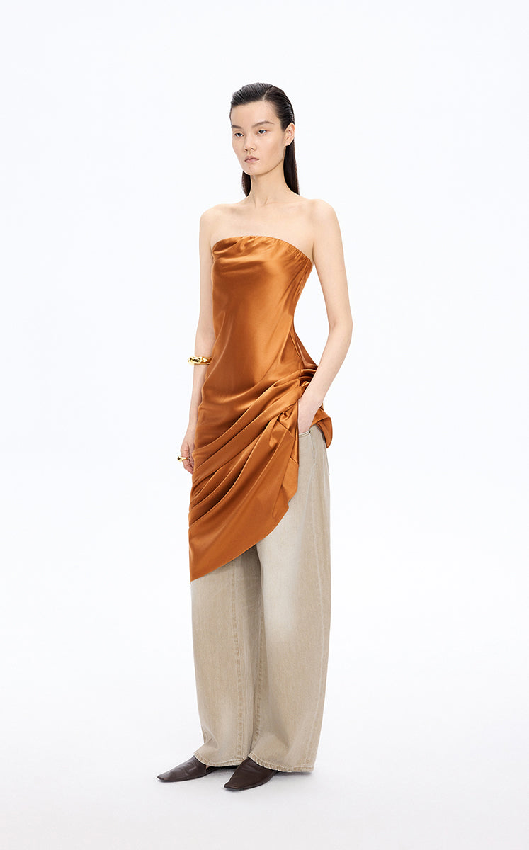 Dress / JNBY Silk Strapless Maxi Dress