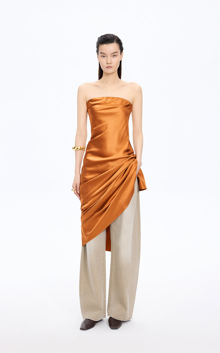Dress / JNBY Silk Strapless Maxi Dress