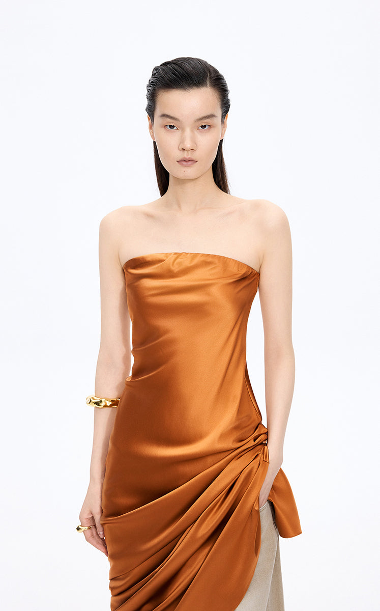 Dress / JNBY Silk Strapless Maxi Dress